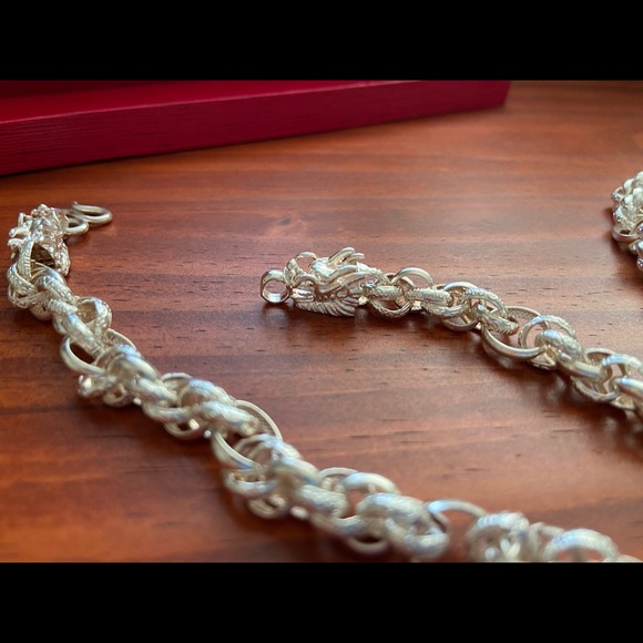 Silver chain with dragon clasp - Picture 6 of 7